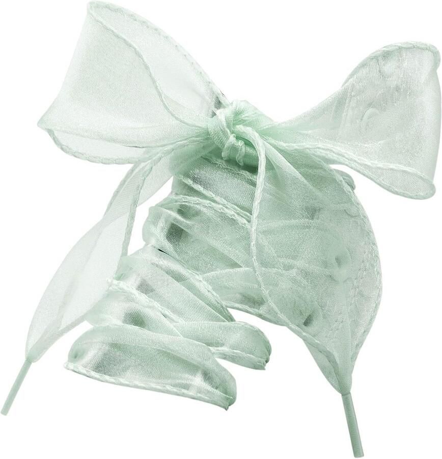 Platte brede schoenveters van sneeuwgaren met opgerolde rand voor dames en meisjes