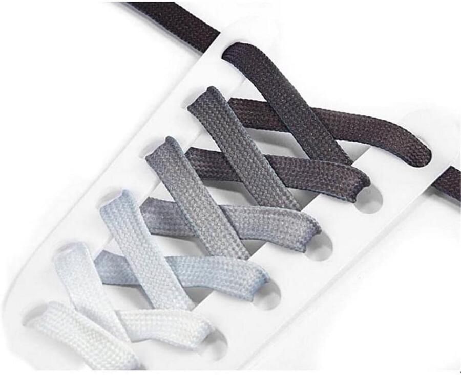 Platte Brede Schoenveters Zwart Geschikt voor Sneakers en Wandelschoenen