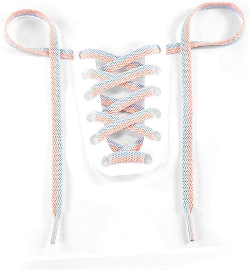 Platte Brede Tweekleurige Schoenveters voor Sneakers en Wandelschoenen