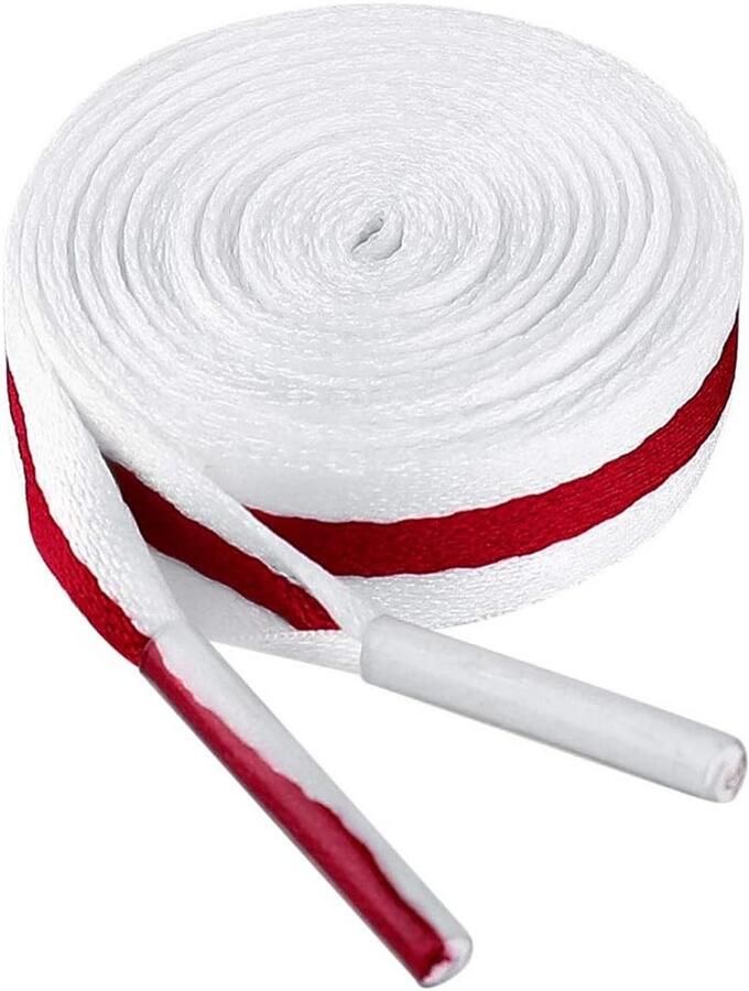 Platte Canvas Veters met Colorblock Strepen voor Werkschoenen en Laarzen 2 Paar