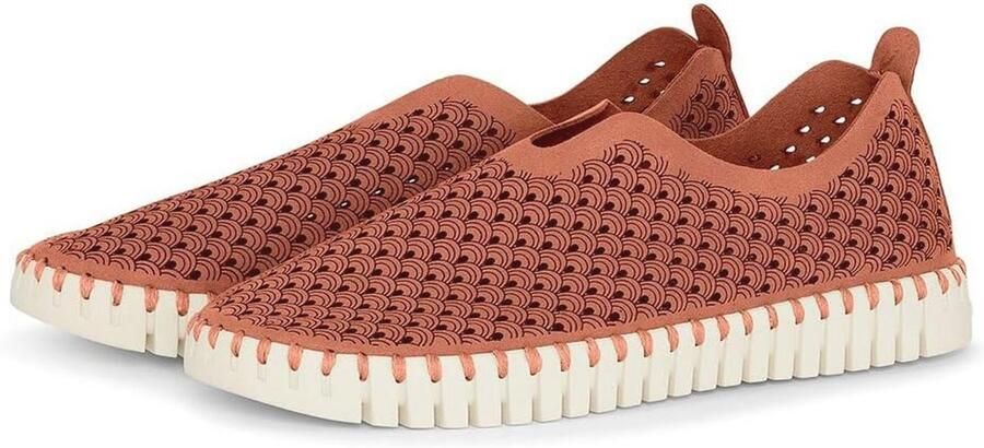 Platte Dames Schoenen Gerecycled Microfiber Slip-On Sneaker met Natuurlijk Rubber Anti-slip Zool