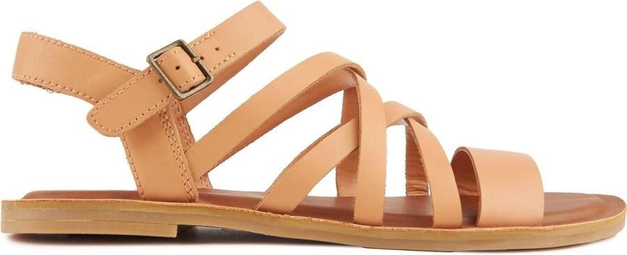 Platte Damessandalen Beige Zomer Sandaal