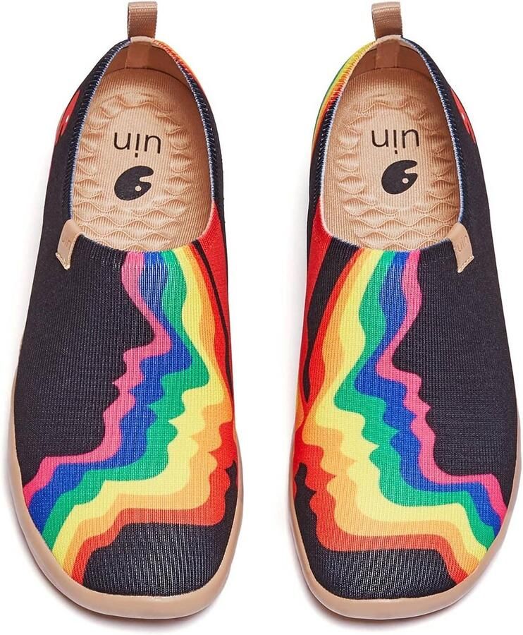 Platte damesschoenen met artistiek en kleurrijk design