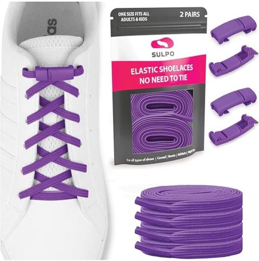 Platte elastische veters met magnetische sluiting voor sneakers en werkschoenen Snelsluiting voor volwassenen en kinderen