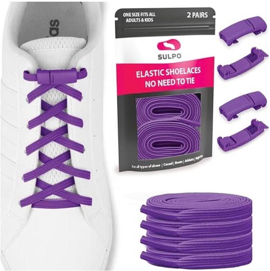 Platte elastische veters met magnetische sluiting voor sneakers en werkschoenen Snelsluiting voor volwassenen en kinderen