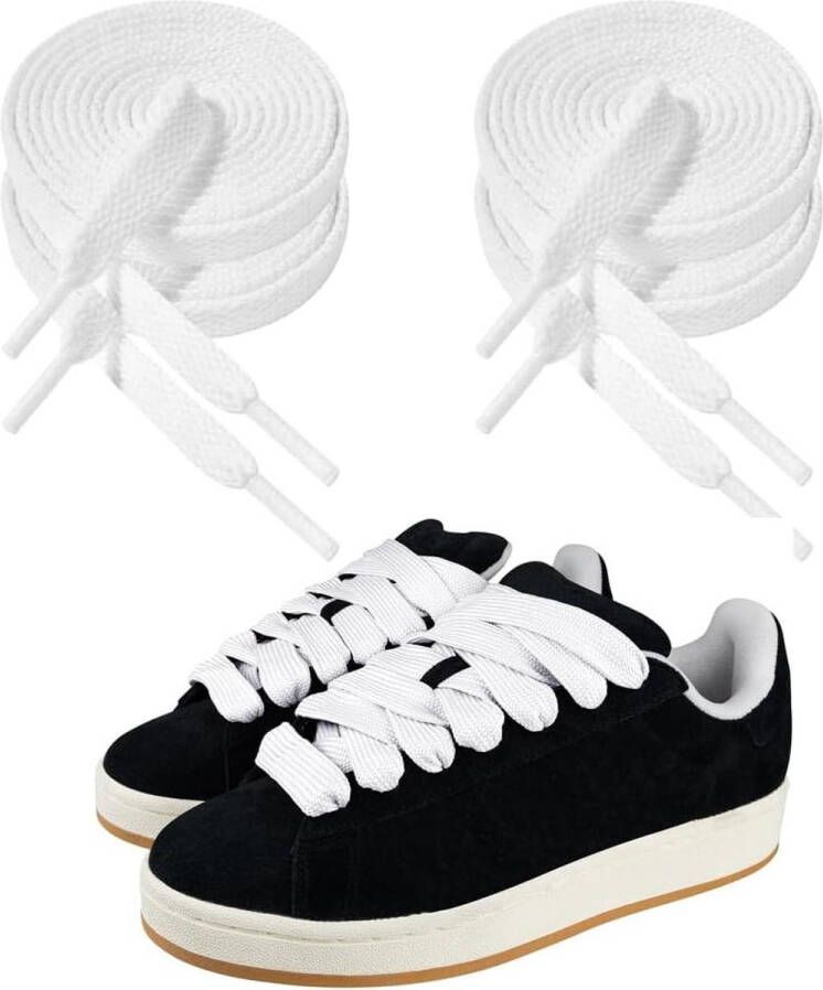 Platte en brede veters 20 mm 2 paar reservebandjes voor sneakers gymschoenen en hardloopschoenen