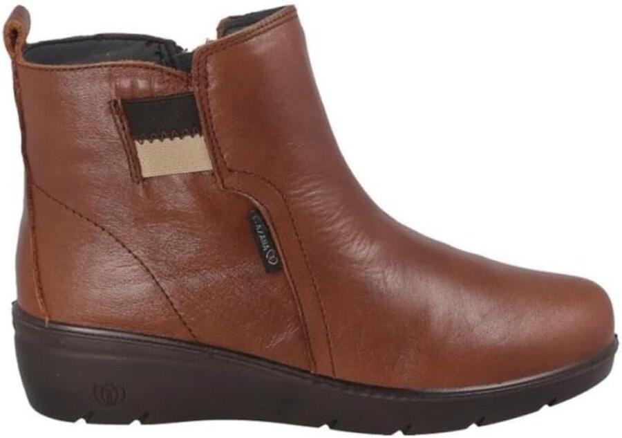 Platte enkellaarsjes voor dames in bruin