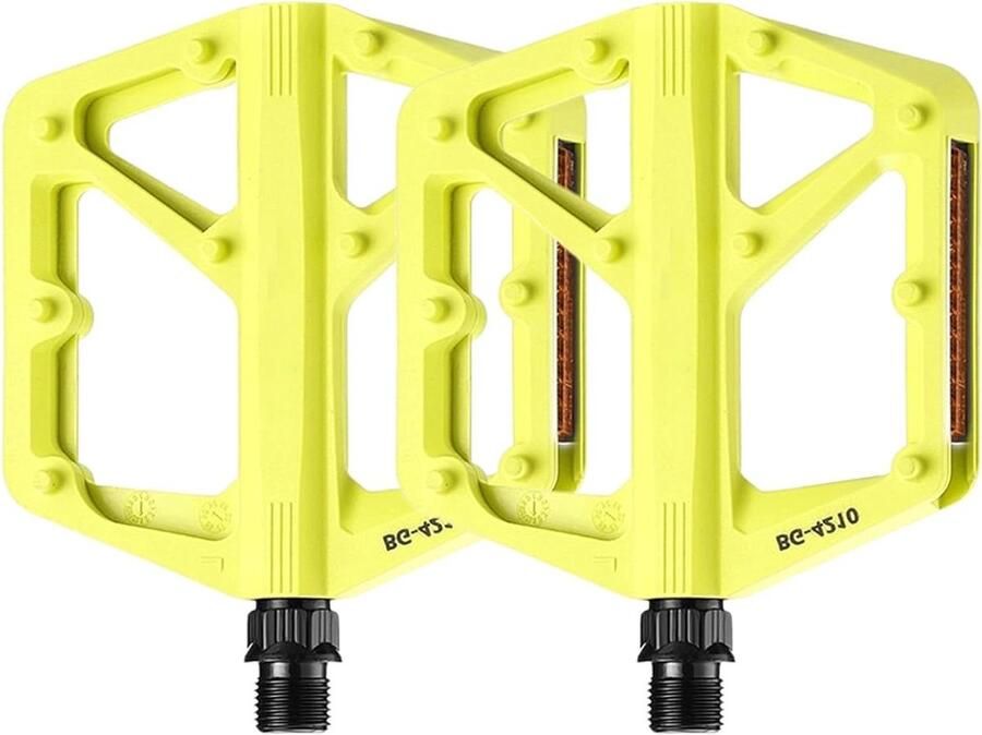Platte Fietspedalen Fietsaccessoires Fiets Veilig Fietsen 10 Anti-slip Pinnen Standaard Maat Geel