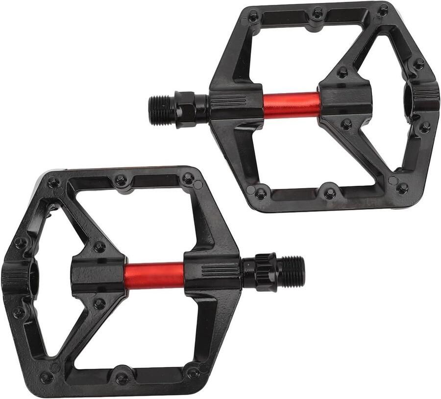 Platte Fietspedalen Mountainbikepedalen Antislip Veilig Fietsen 10 Pinnen Per Zijde 102 x 131 mm Zwart