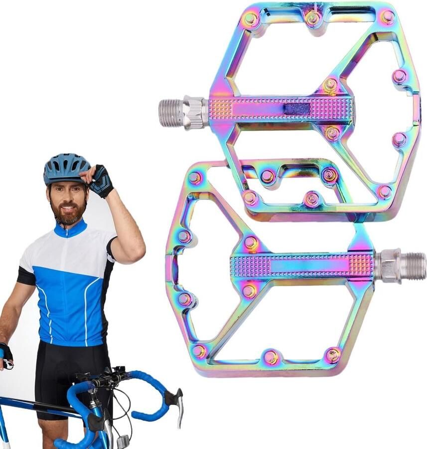 Platte Fietspedalen Reserveonderdelen Fiets Fietsen Training Antislip Nagels 23 x 12 x Tweekleurig