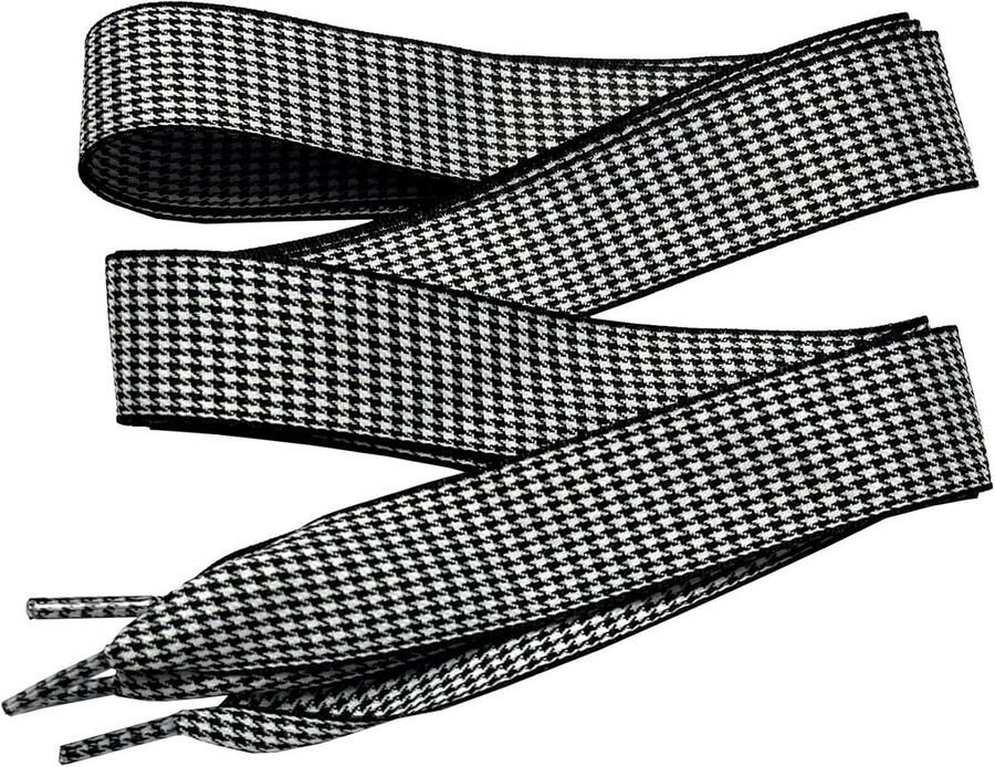 Platte Geruite Schoenveters Breed voor Sneakers en Sportschoenen