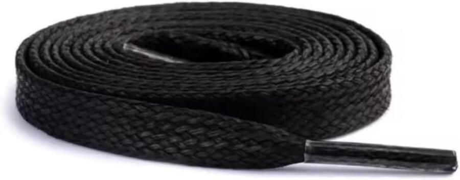 Platte Gewaxte Schoenenveters Zwart voor Sneakers en Leren Schoenen