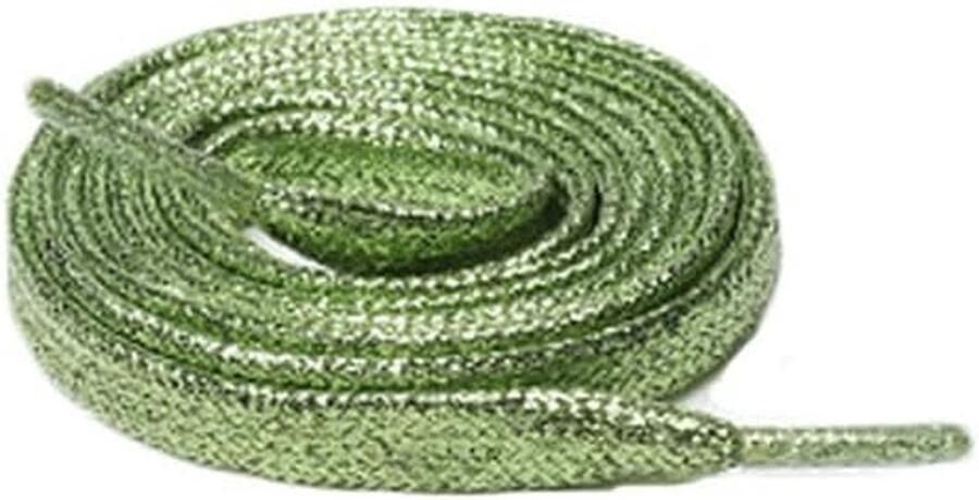 Platte Glitter Veters Glitrende Schoenveters Schoenen Opfrissen 8mm Breed Zilver