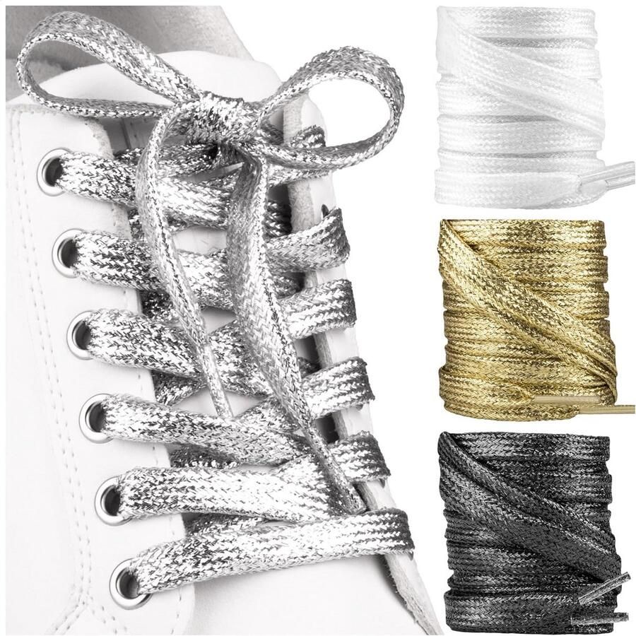 Platte Glitter Veters voor Sneakers en Laarzen Lengtes