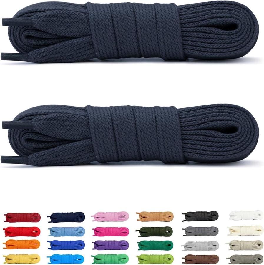 Platte Katoenen Veters 8 mm voor Sneakers en Sportschoenen en