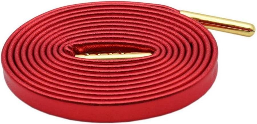 Platte Leren Schoenveters Rood Sterke Veters voor Laarzen en Casual Schoenen