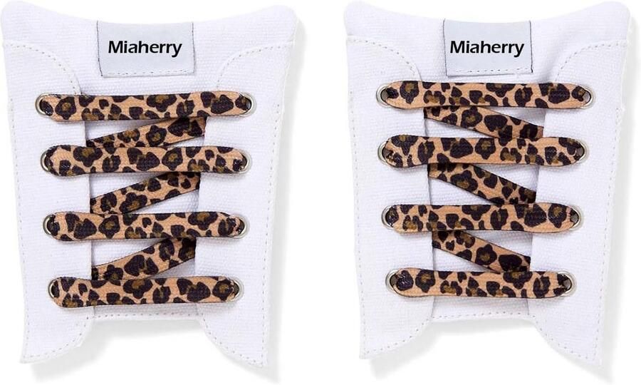 Platte Luipaard Veters 1 Paar voor Sport- Loop- en Casual Schoenen