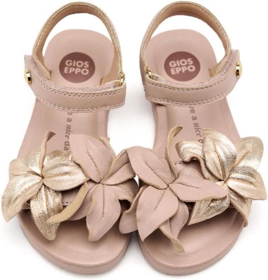 Platte meisjes sandalen van leer met gecertificeerde zool