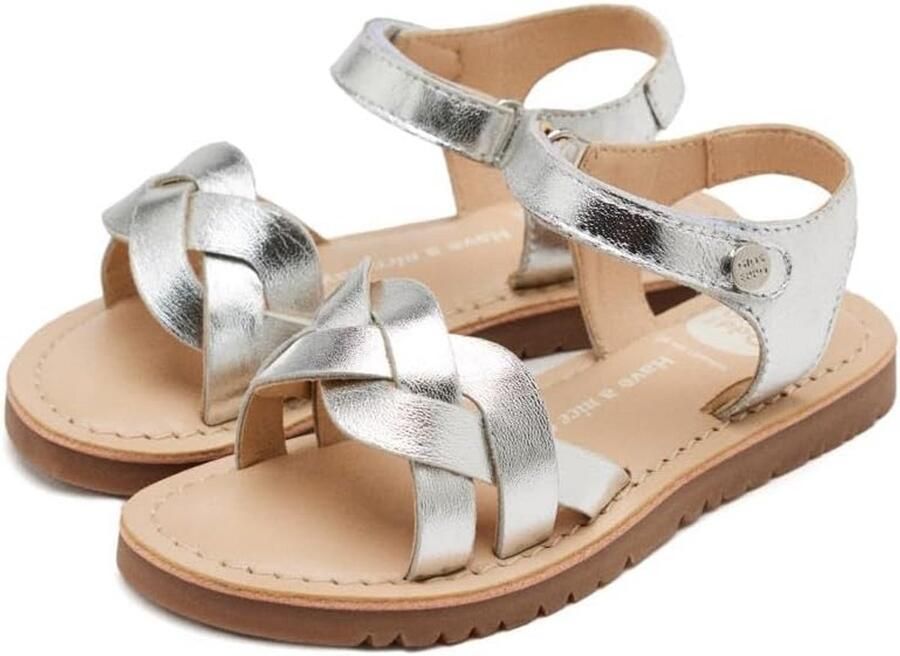 Platte meisjes sandalen met vlechtdetails