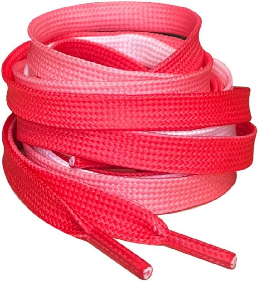 Platte Ombre Regenboog Schoenveters Multi Gekleurde Veters voor Sneakers en Laarzen