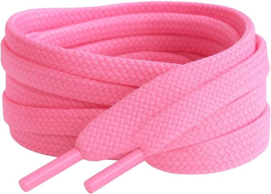 Platte Roze Schoenveters Stijlvolle Vervanging voor Sneakers en Kinderschoenen