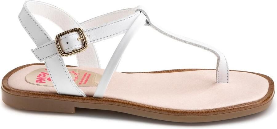 Platte Sandaal Meisjes Leer Comfortabele Zomersandalen met Gespsluiting