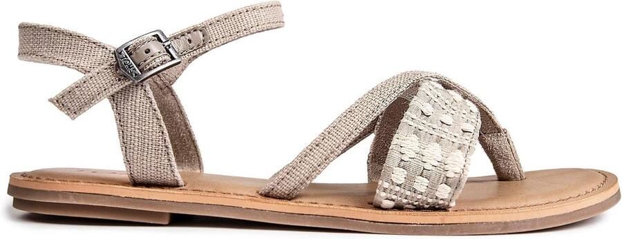 Platte Sandaal Zomerschoen Dames Dagelijks Gebruik Duurzaam Textiel 35 x 20 x Bruin