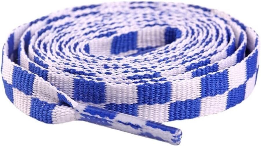 Platte Schoen Veters Schoenlinten Schoenen Opknappen Duurzaam Polyester Materiaal Verkrijgbaar in 80 100 Plaid Patroon