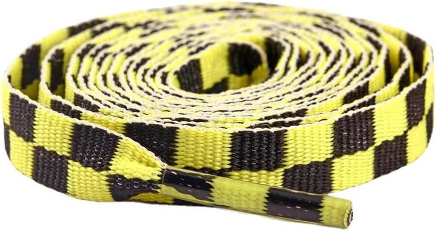 Platte Schoen Veters Schoenveter Vervanging Schoenen Opknappen Duurzaam Polyester Materiaal Verkrijgbaar in 80- Plaid Patroon