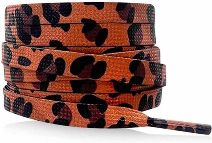 Platte Schoenenveters Luipaardprint Vervangende Veters voor Sneakers en Boots