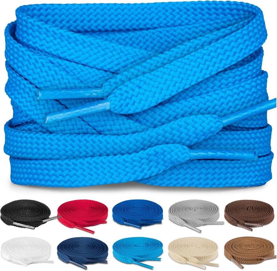 Platte Schoenveters 8 mm Breed in Kleuren en Lengtes