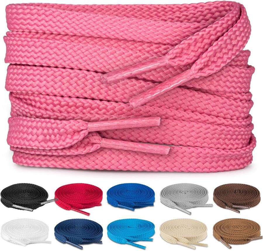 Platte schoenveters 8mm voor sneakers wandelschoenen en sportschoenen