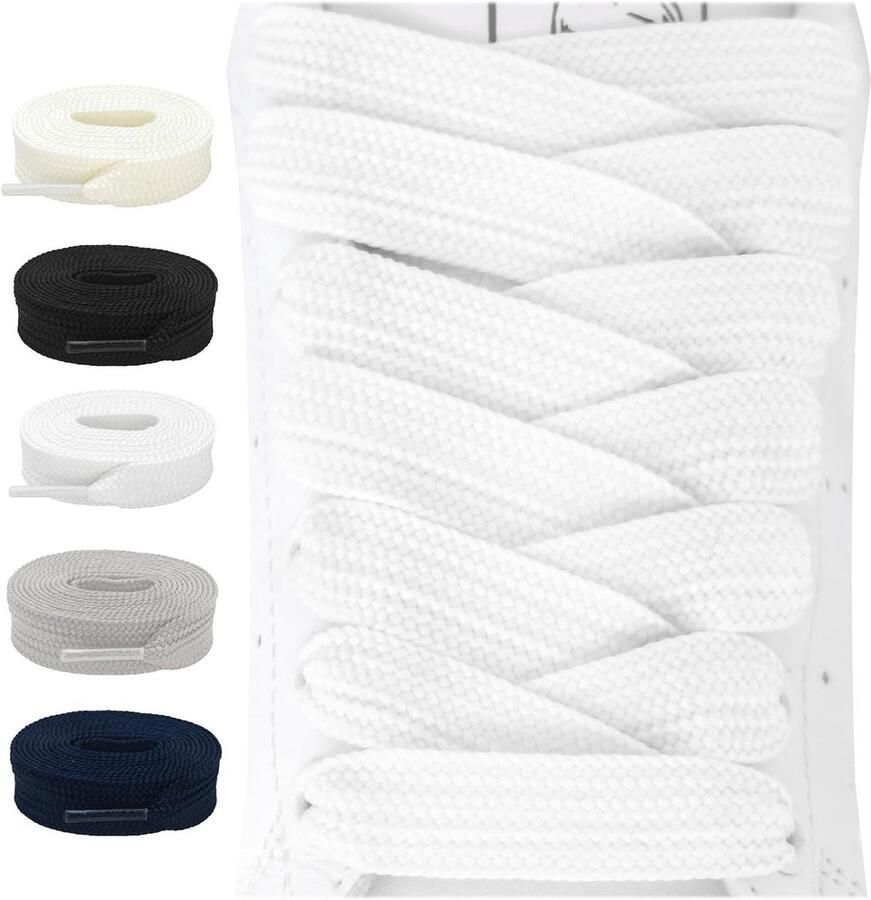 Platte Schoenveters Dikke Veters Schoenen Opfrissen 15mm Breed Ontwerp Meerdere Lengtes Kleuren