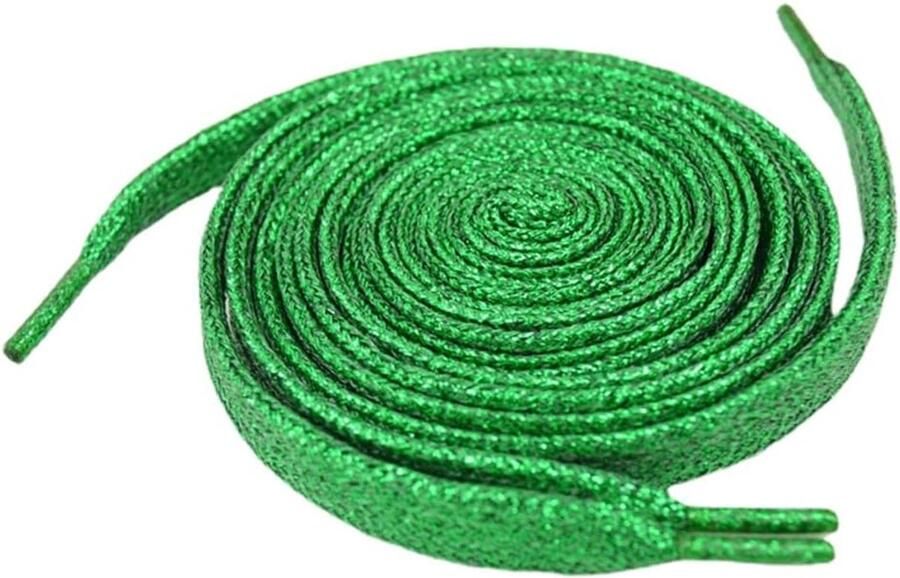 Platte Schoenveters Glitter Veters Schoenen Personaliseren Duurzaam Polyester Verkrijgbaar in 4 lengtes Kleuren