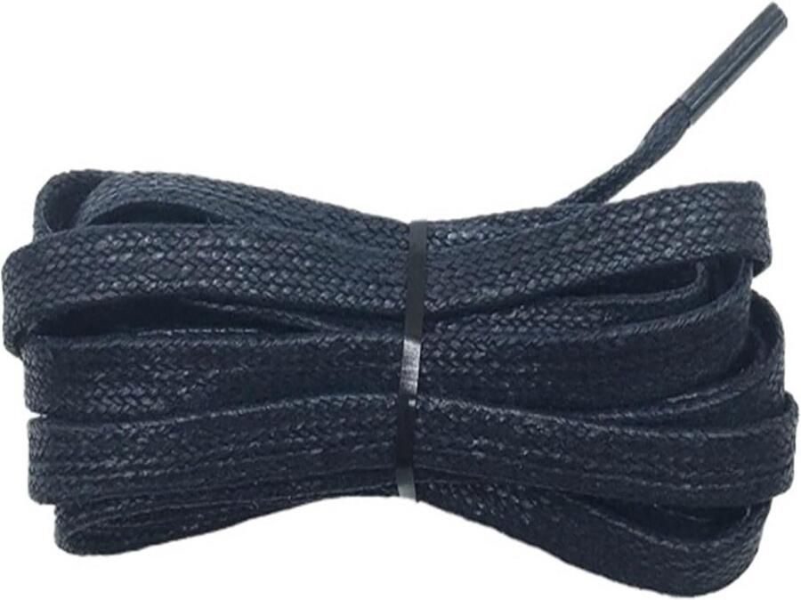 Platte Schoenveters Leren Veters Schoenen Vernieuwen Wax Afwerking Blauw