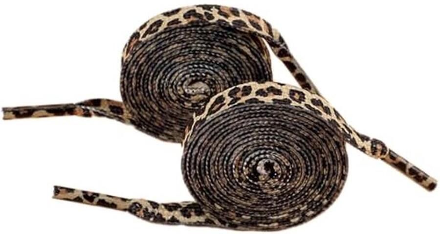 Platte schoenveters met luipaardpatroon vervangende veters voor sneakers en sportschoenen