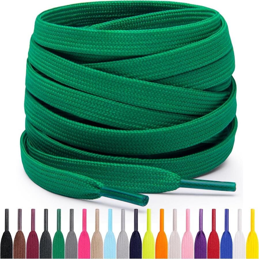 Platte Schoenveters Polyester Lengtes en Kleuren voor Sneakers Laarzen en Nette Schoenen