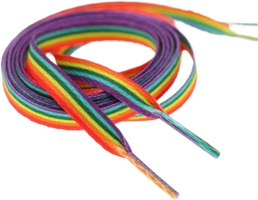 Platte Schoenveters Regenboog Veters Schoenen Vernieuwen Duurzaam Nylon Materiaal Regenboog