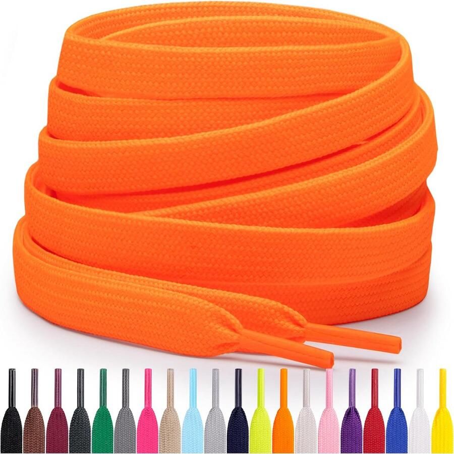 Platte schoenveters Verschillende lengtes en kleuren voor sneakers en laarzen