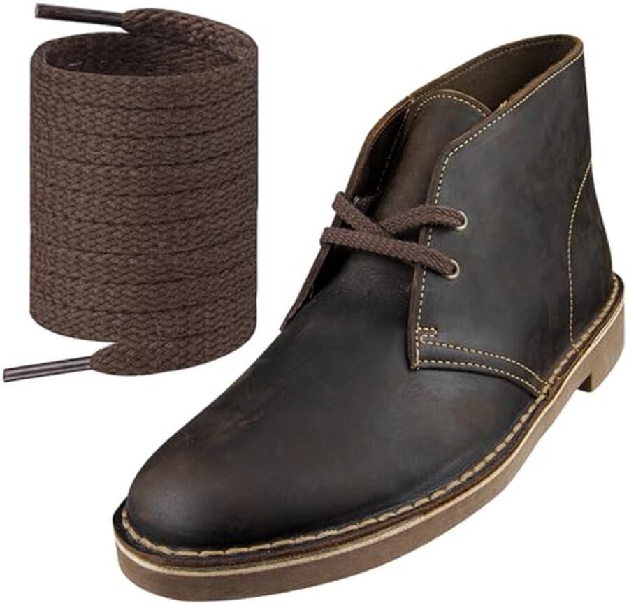 Platte Schoenveters Vervangende Veters Schoenen Vernieuwen Specifiek voor Chukka Standaard Lengte Zwart