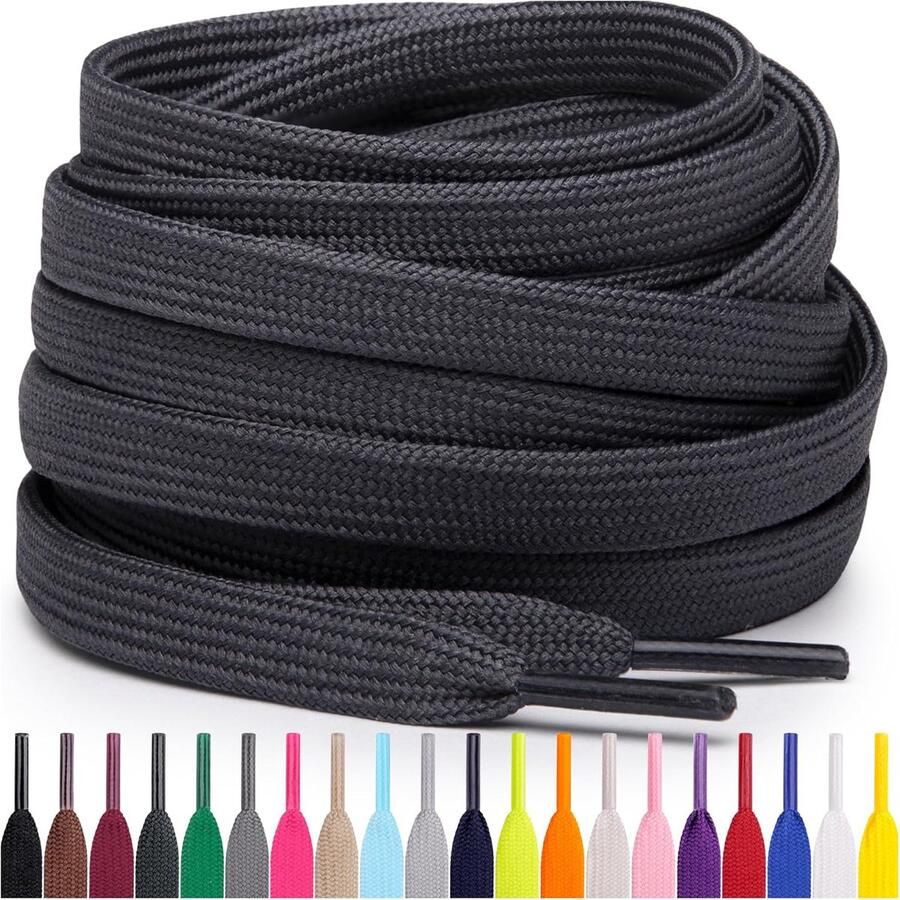 Platte Schoenveters Veterschoenen Accessoires Schoenen Opfrissen Duurzaam Polyester Meerdere Lengtes Veel Kleuren