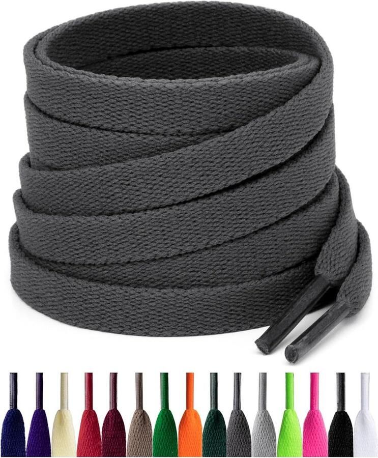 Platte Schoenveters Veterschoenen Veters Schoenen Vernieuwen Niet Snel Verkleurend 2 Paar 8mm Kleuren