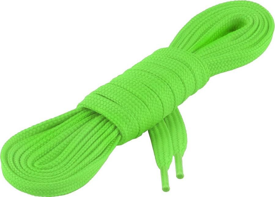 Platte Schoenveters voor Werkschoenen Sportschoenen en Wandelschoenen 100% Polyester Breedte 7 mm Verkrijgbaar in 18 Kleuren en Lengtes van 60