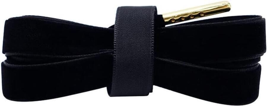 Platte Velours Schoen Veters voor Sneakers en Laarzen Breed Lengte Zwart