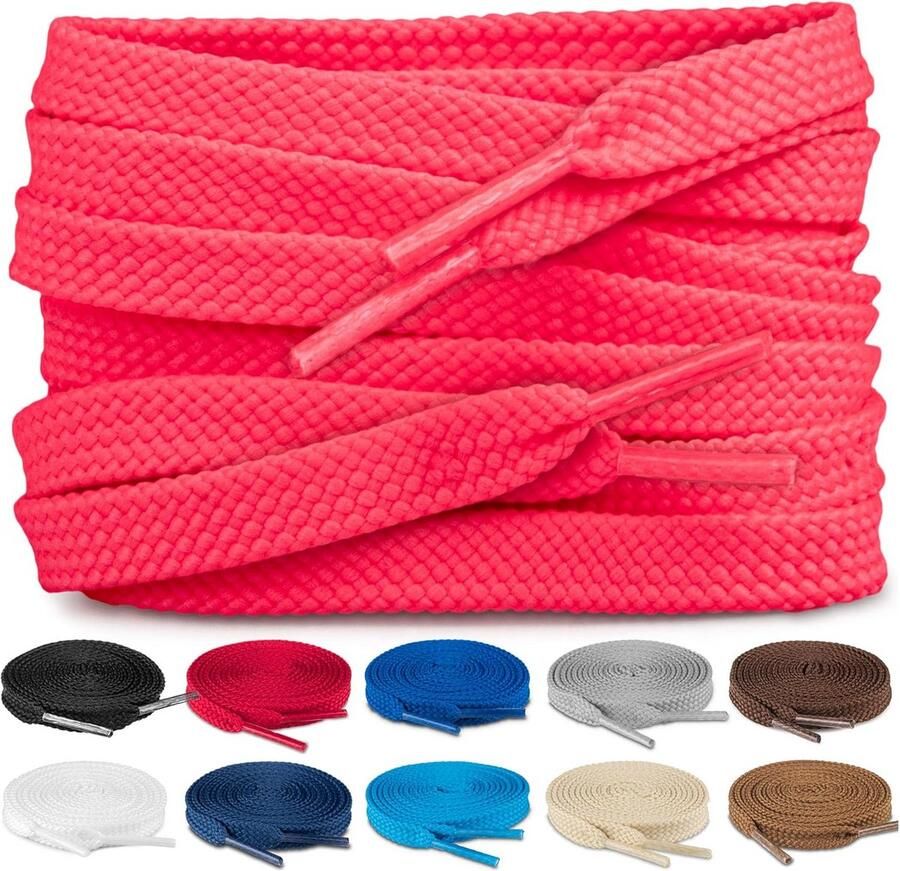 Platte veters 8mm breed voor wandelschoenen sneakers en laarzen