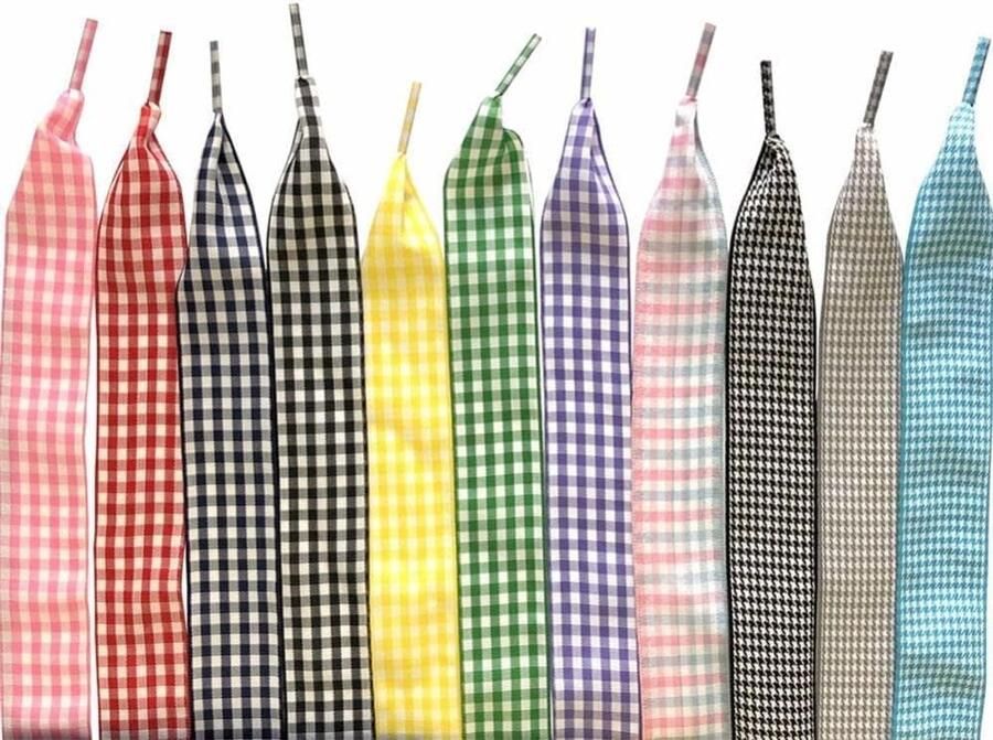 Platte Veters Casual Schoenveters Schoenen Opfrissen Creatief Ruitpatroon Multicolor