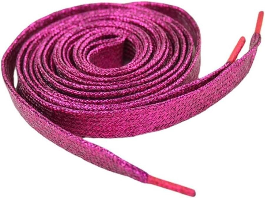 Platte Veters Glitterschoenveters Schoenen Vernieuwen Transparant Omhulsel 80- Roze Rood