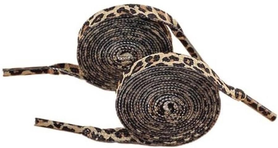 Platte veters met luipaardpatroon en Duurzaam en scheurvast voor sport- en vrijetijdsschoenen