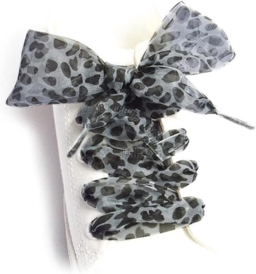 Platte Veters Satijn Organza Schoenen Personaliseren Luxe Luipaardprint Breed Kleuren