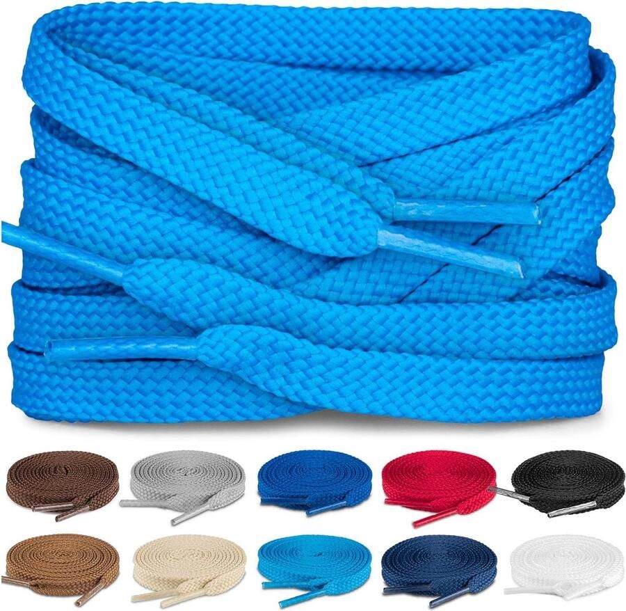 Platte Veters Schoenveters Schoenen Vernieuwen Duurzaam Polyester 8mm Breed Wit